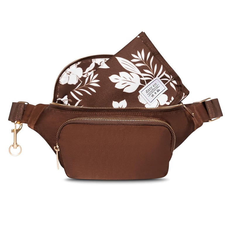 Ditty Co Store . Small Diaper Bag - Portable Changing Pad - Crossbody Bags For Women - Baby Wipe Holder - Baby Travel Essentials (Chocolate Brown) - Image 1